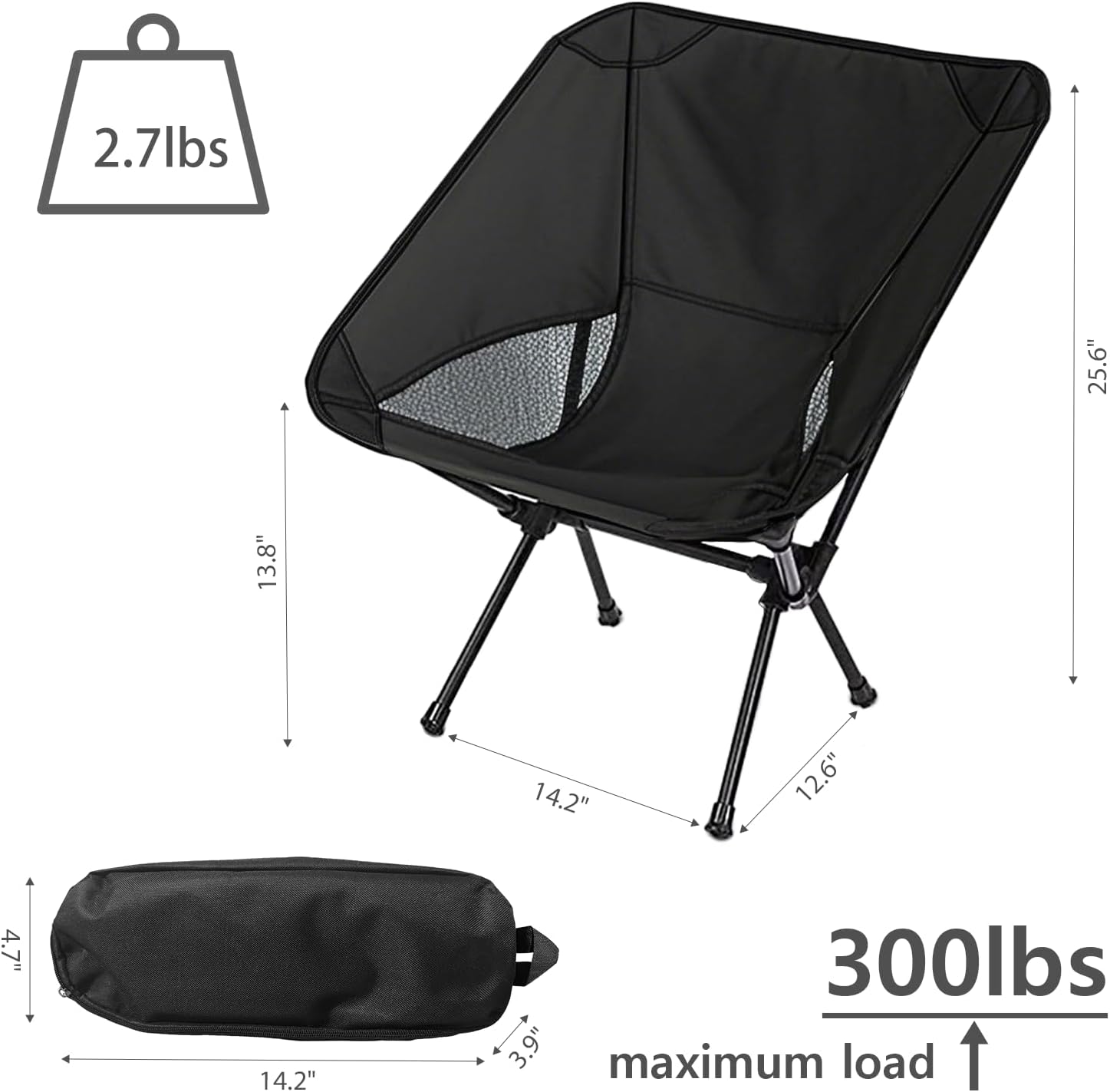 Portable Camping Chair Foldable Outdoor Chair for Hiking