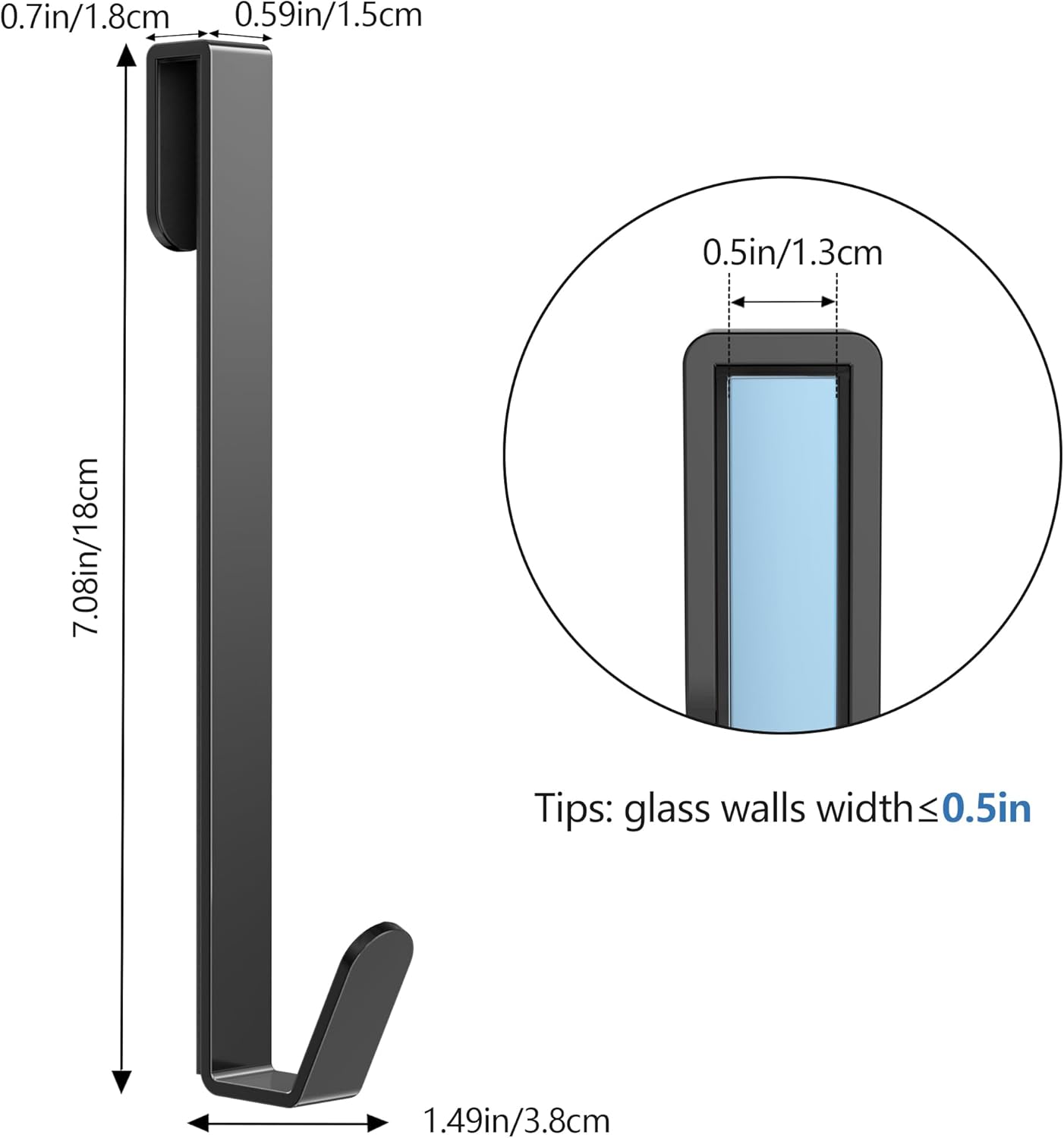 3 Pack Shower Door Hooks