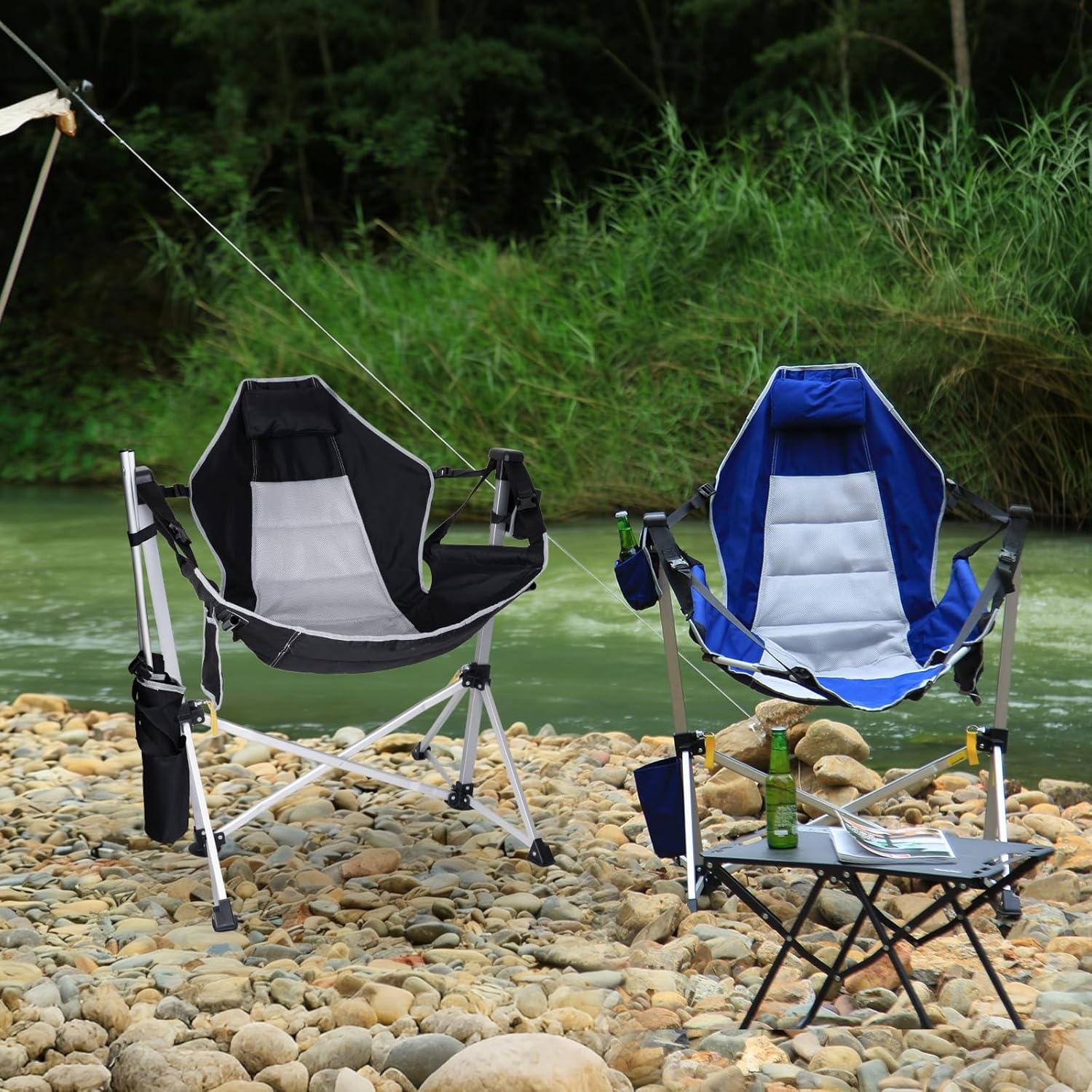 2-Pack Aluminum Hammock Chair with Footrest