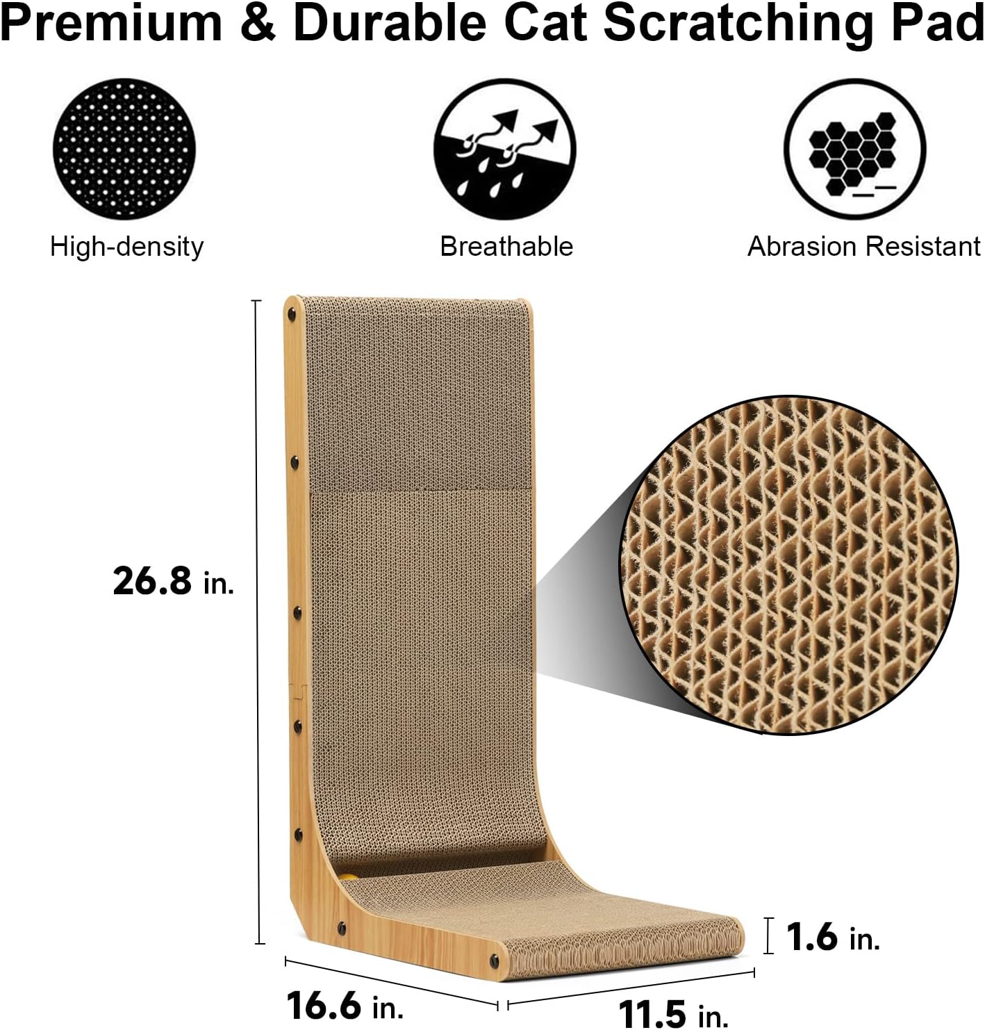 Cat Scratcher,L Shaped Cat Scratch Pad for Indoor Cats 