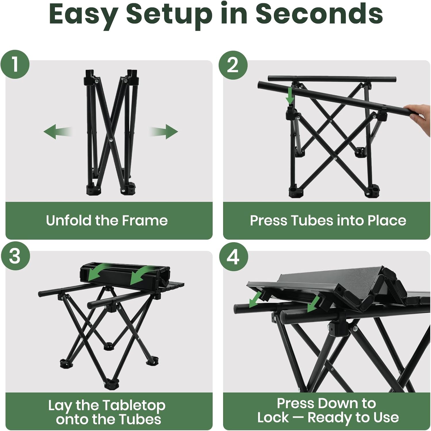 2 Pack Portable Camping Table Foldable