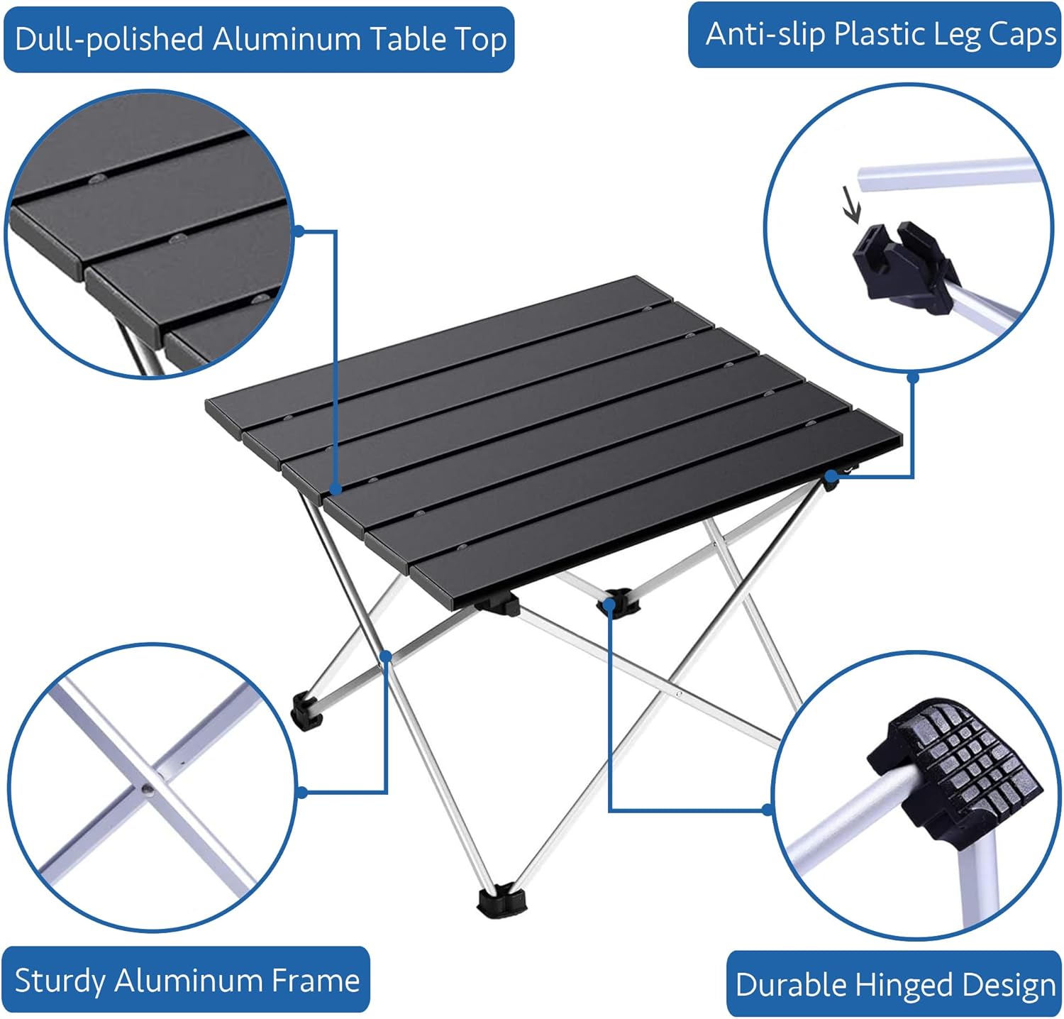 Portable Camping Table with Aluminum Table Top