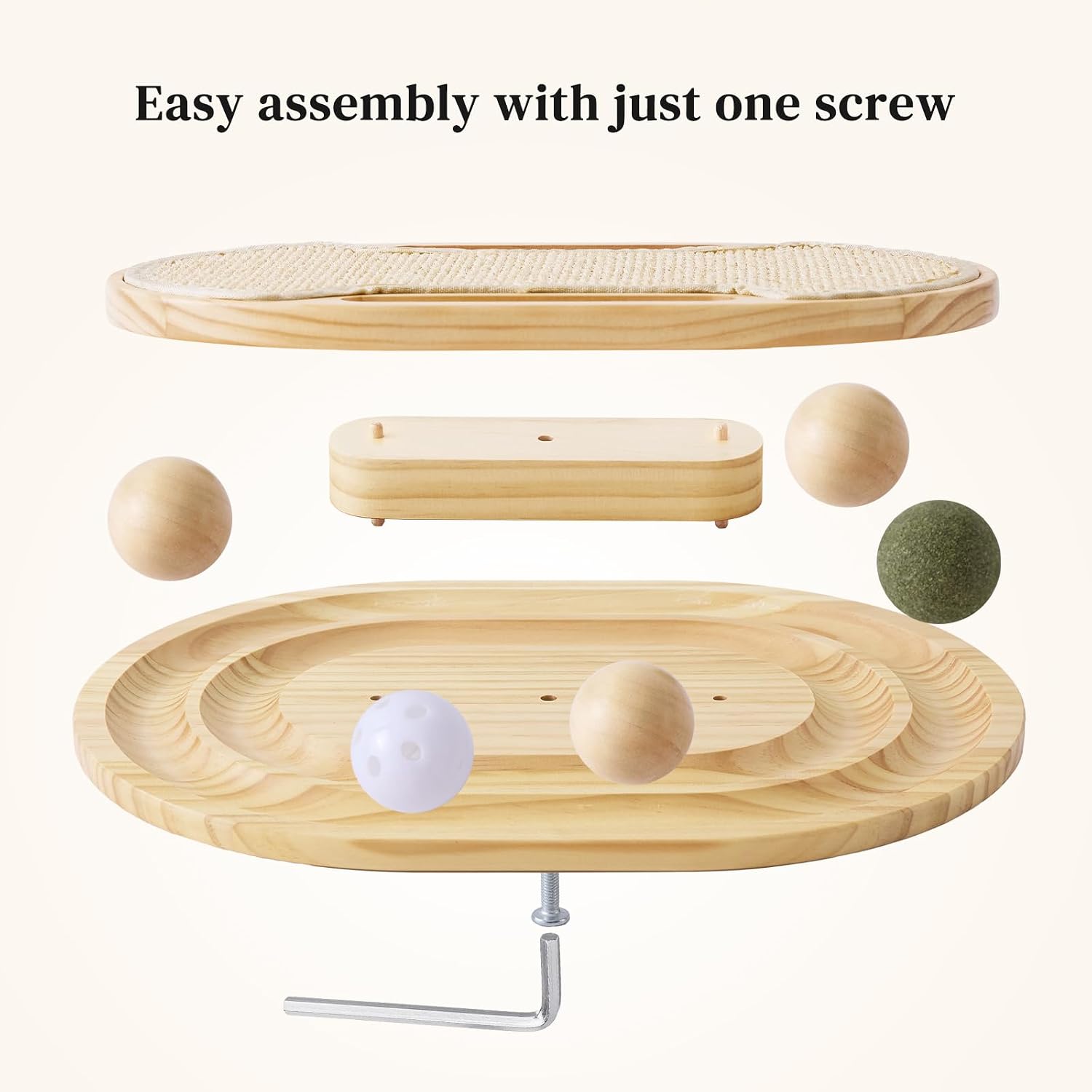 Cat Scratcher with Ball Track Toy, Sisal Scratch Pad for Indoor Use
