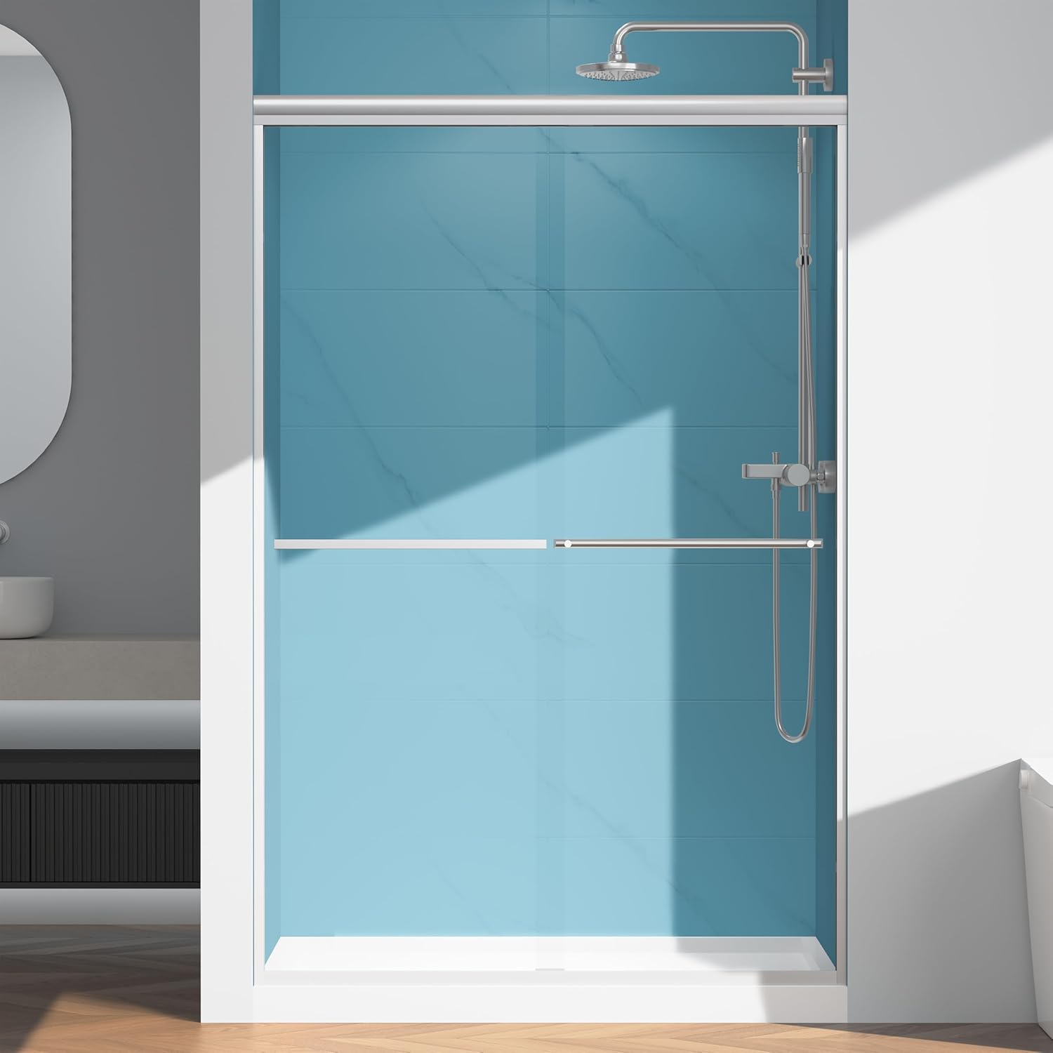 Semi-Frameless Bypass Sliding Shower Door