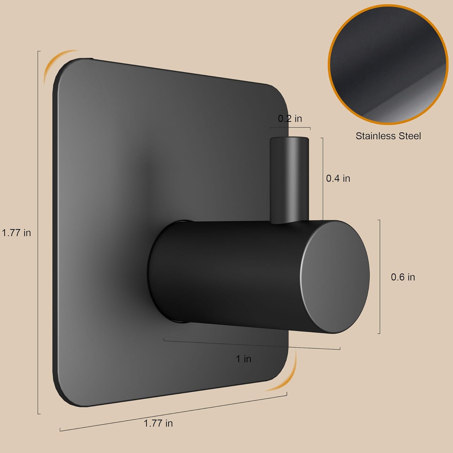 6 Pcs Adhesive Wall Hooks for Hanging