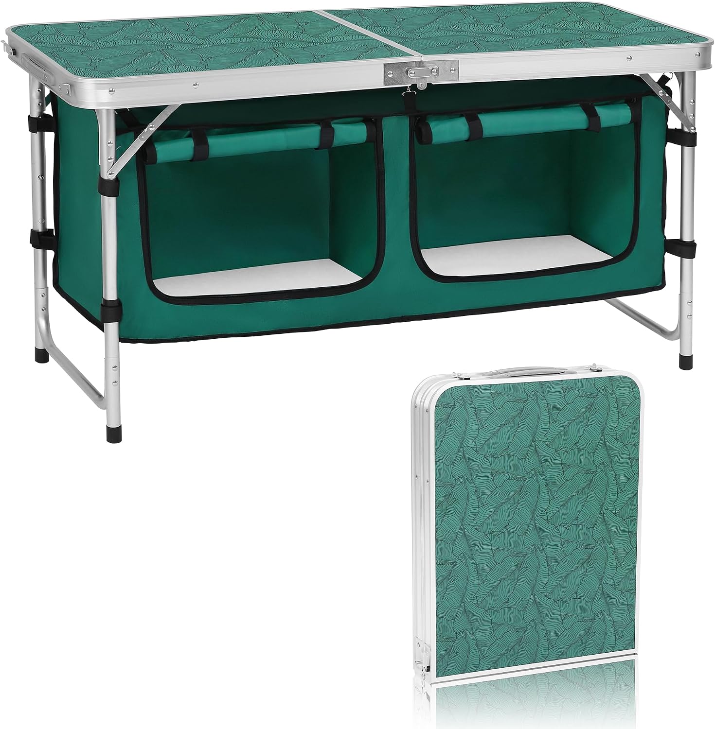 Camping Folding Aluminum Table with Adjustable Legs for Outdoor Travel Beach