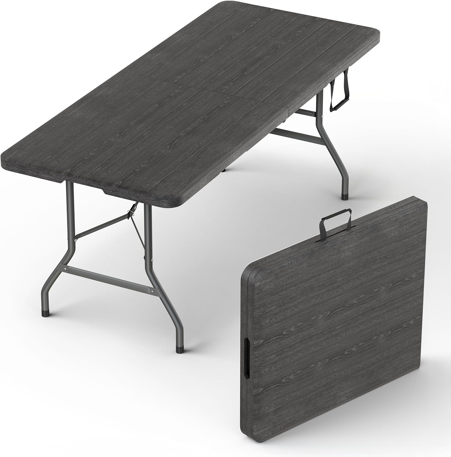 6 Feet Foldable Table with Built in Handle & Steel Legs