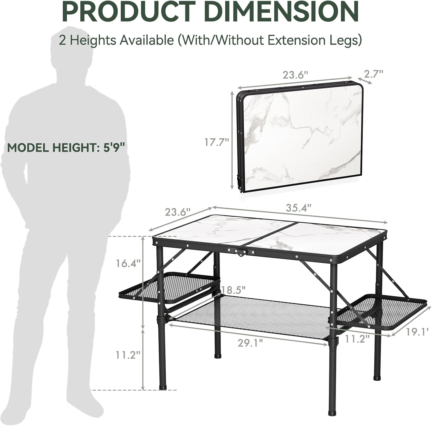 Folding Camping Table 3ft
