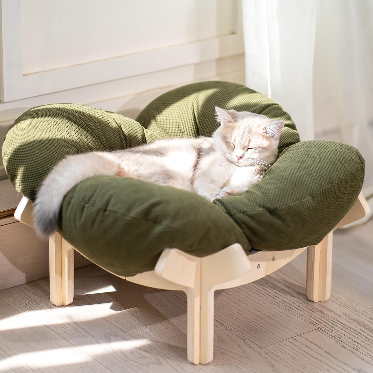 Elevated Cat Bed for Indoor Cats Couch Sofa Flower 