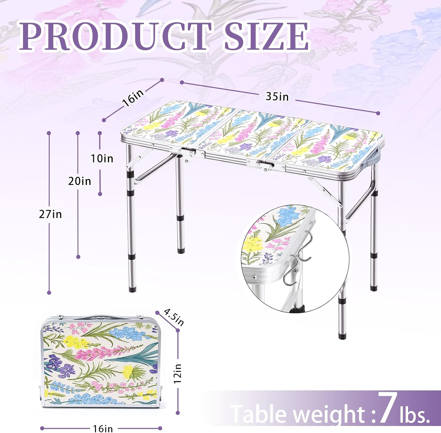 Folding Camping Table 3ft Portable Picnic Table
