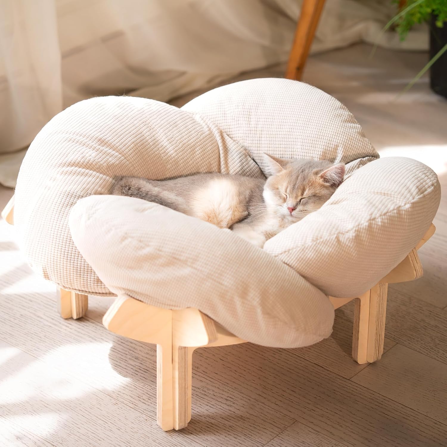 Elevated Cat Bed for Indoor Cats Couch Sofa Flower 