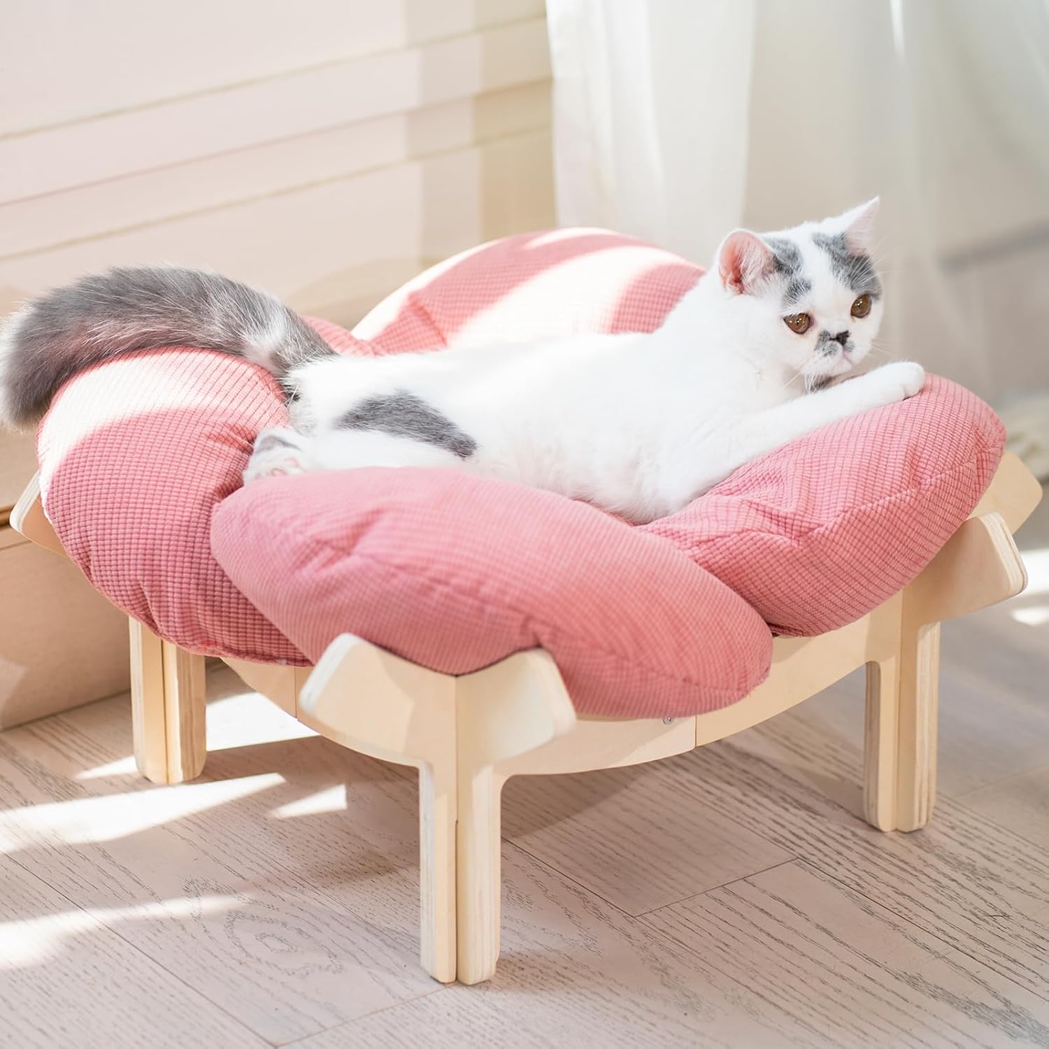 Elevated Cat Bed for Indoor Cats Couch Sofa Flower 