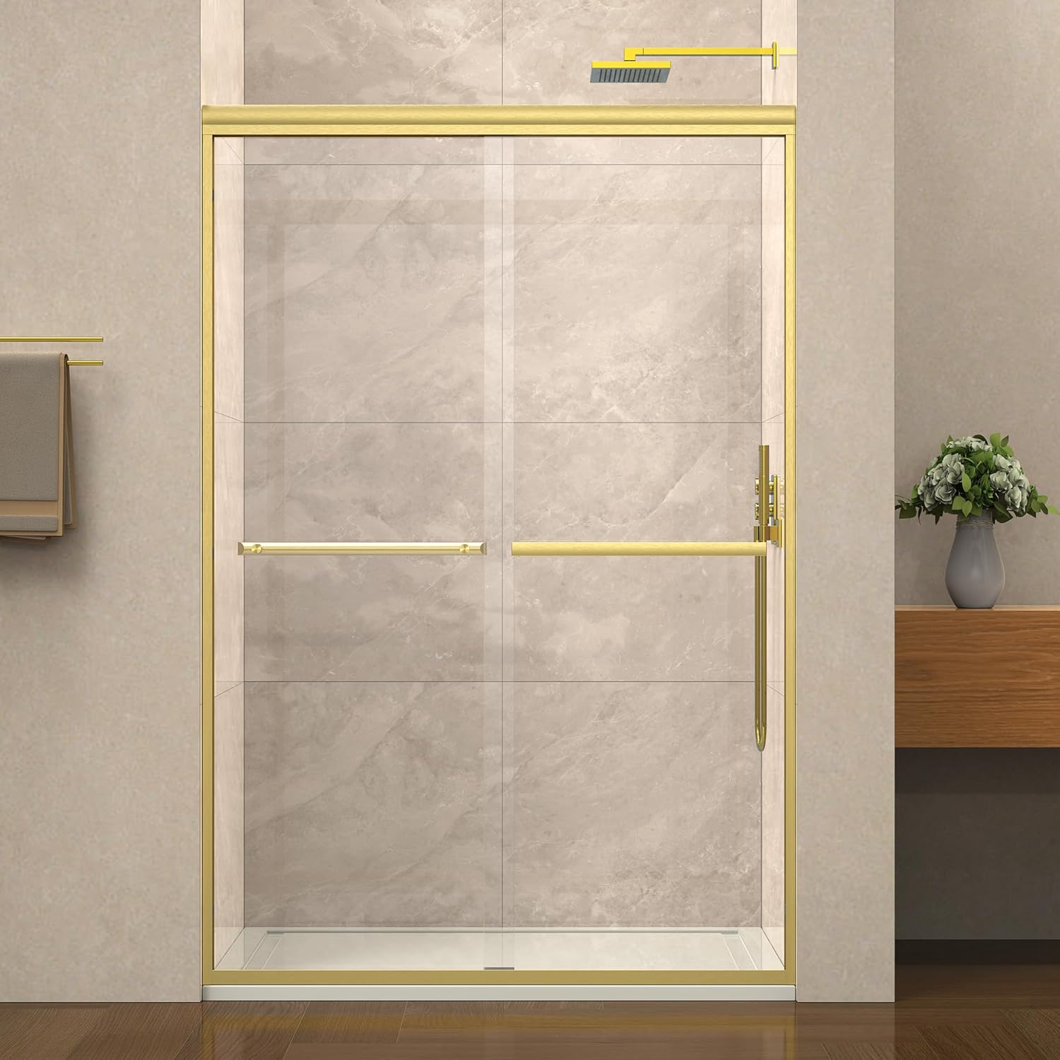 Semi-Frameless Bypass Sliding Shower Door