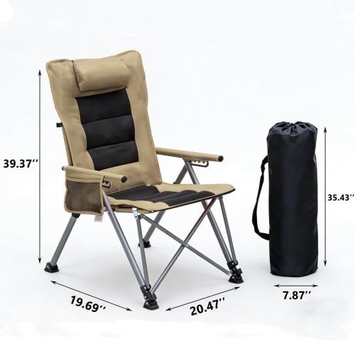 Reclining Camping Chair with 30'' Adjustable High Back