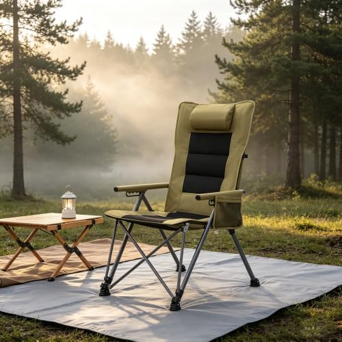 Reclining Camping Chair with 30'' Adjustable High Back