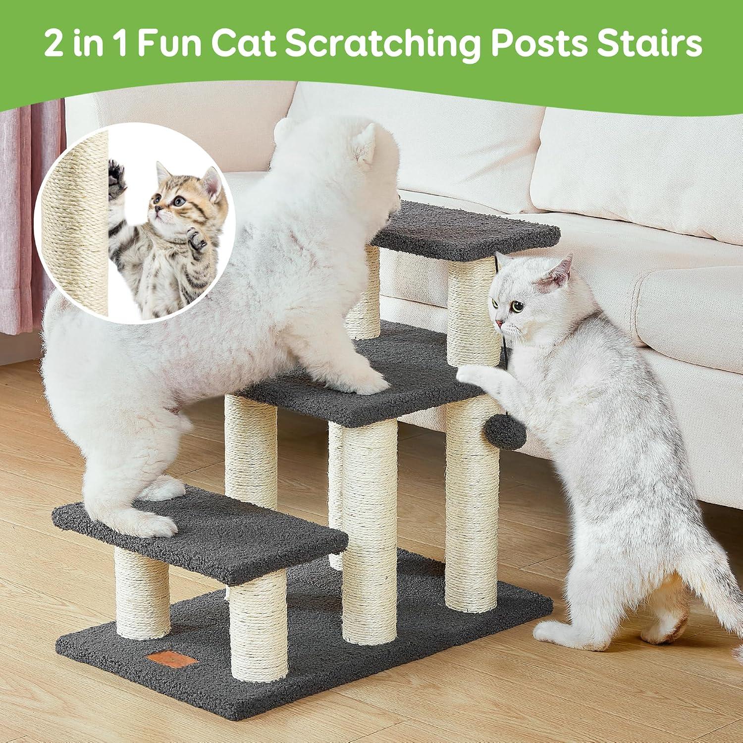 Dog Stairs & Cat Scratching Post Pet Steps for High Beds Couch 