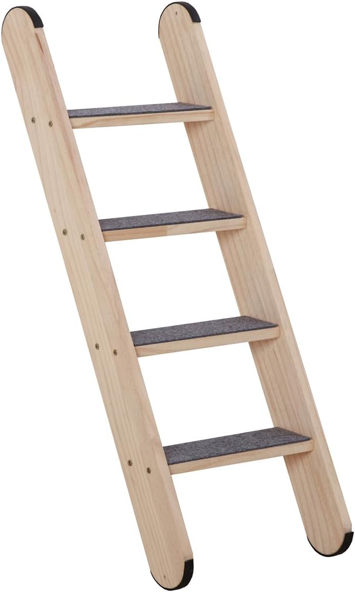 Solid Wood Wall Leaning Cat Ladder for Indoor Cats and Small Medium Dog