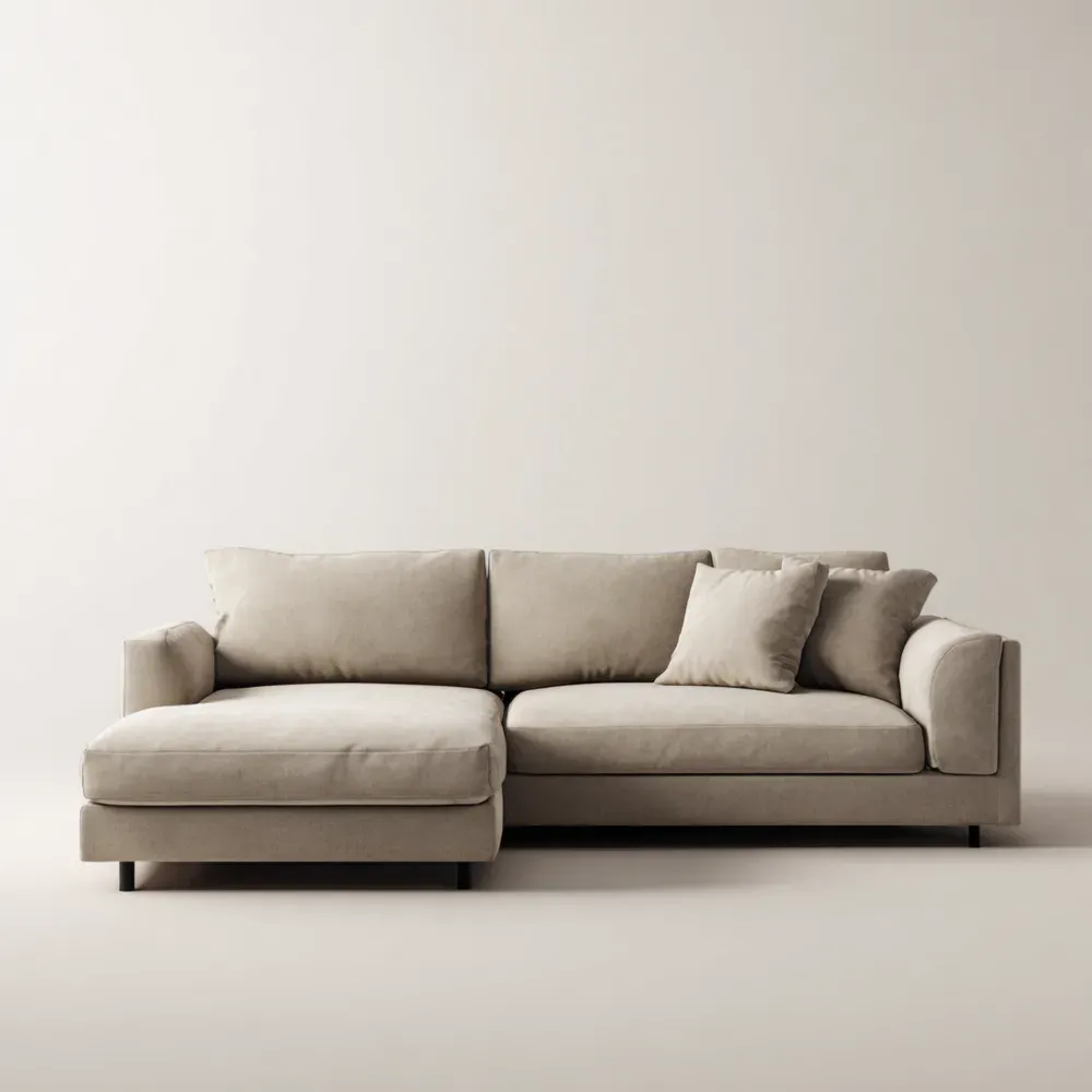 Sofá Seccional Moderno 220x85x90 cm – Beige