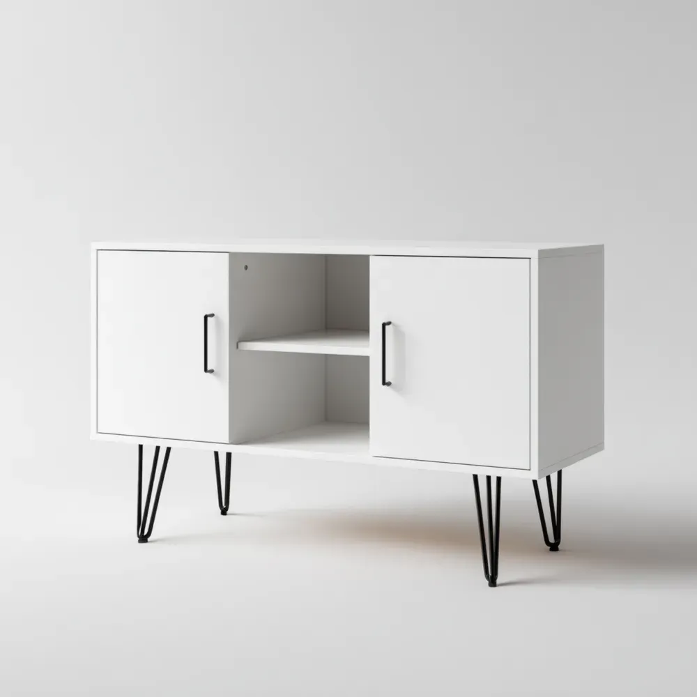 Mueble de TV Madera Blanco 120x40x55 cm - Diseño Moderno