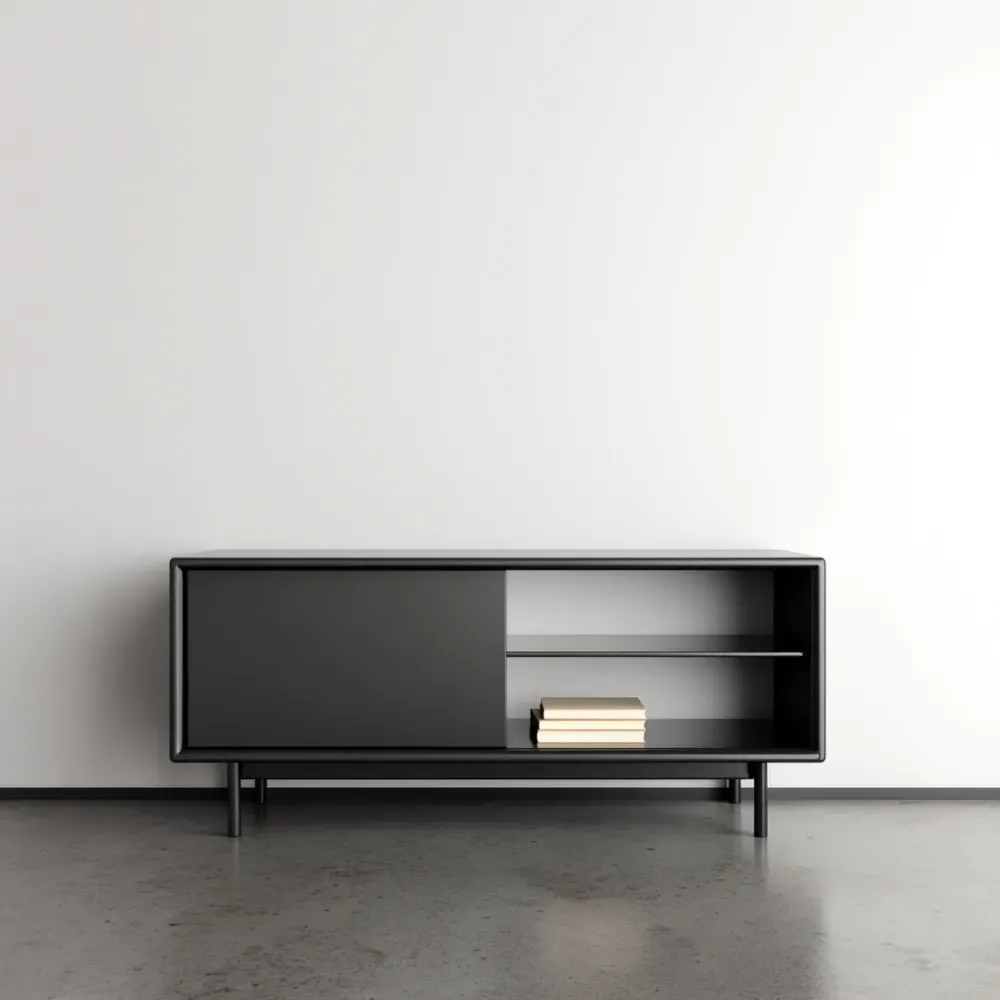 Mueble de televisión 120x40x50 cm - Madera - Negro - Diseño Moderno