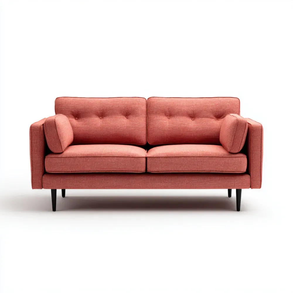 Sofá de tela 140x80x85 cm – Rosa – Diseño moderno