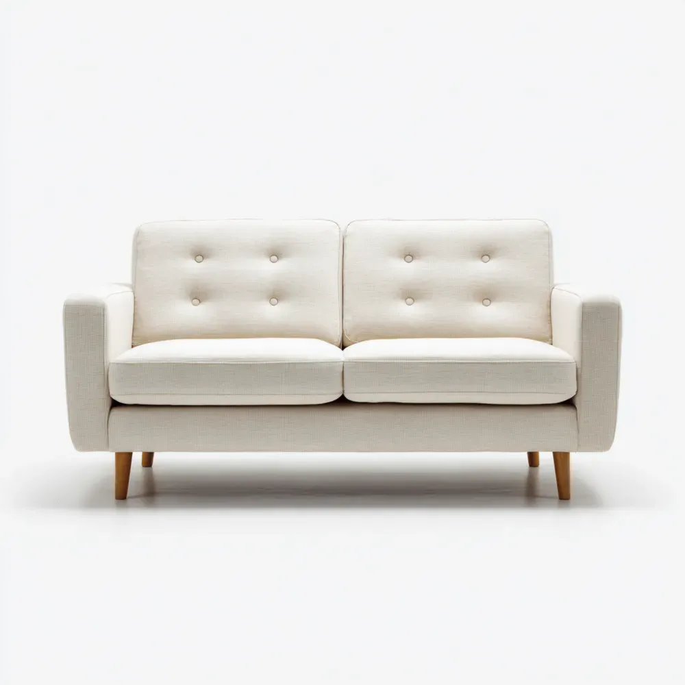 Sofá de dos plazas Tela 150x85x75 cm – Beige – Diseño Contemporáneo