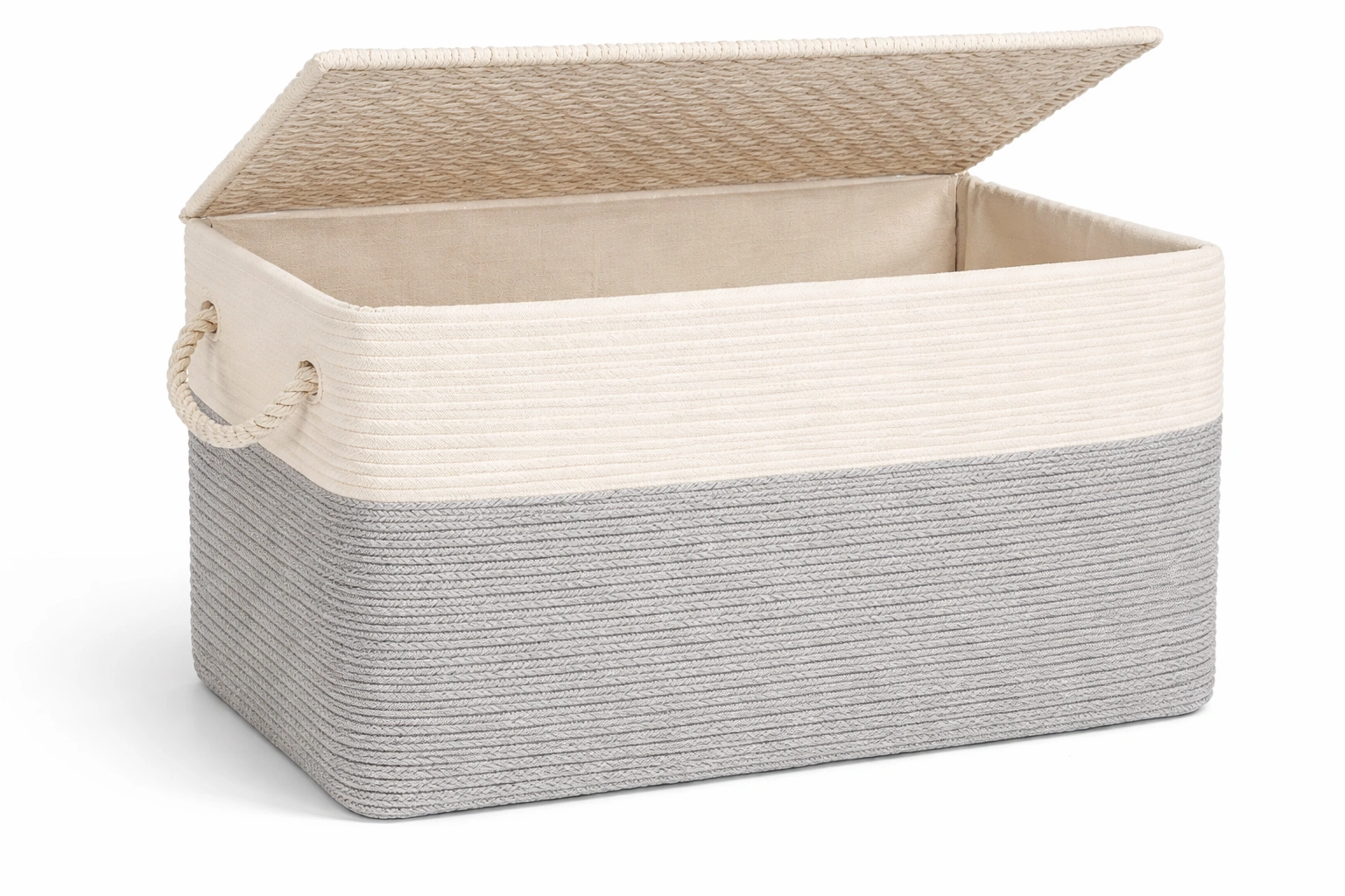 Arcón de almacenaje tapizado beige-dwellimo