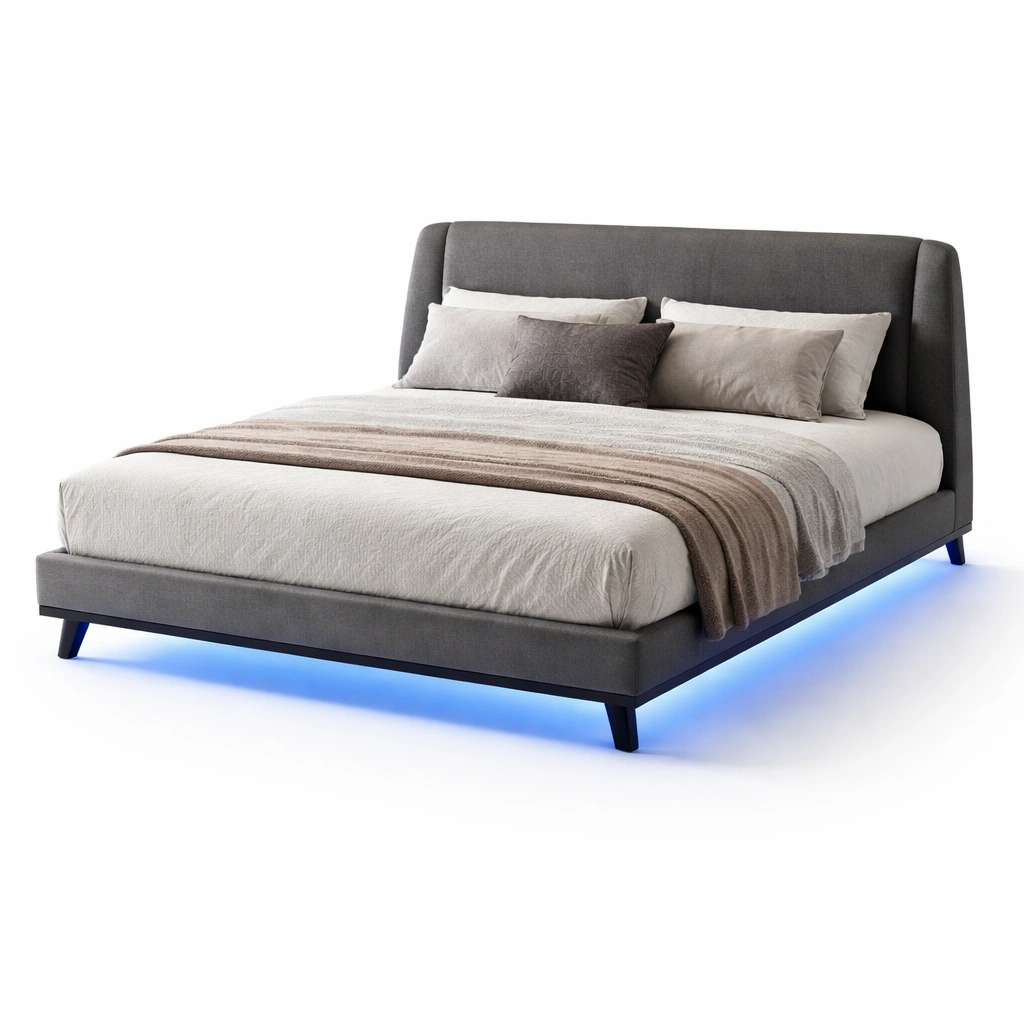 Cama madera con cabecero de listones-dwellimo