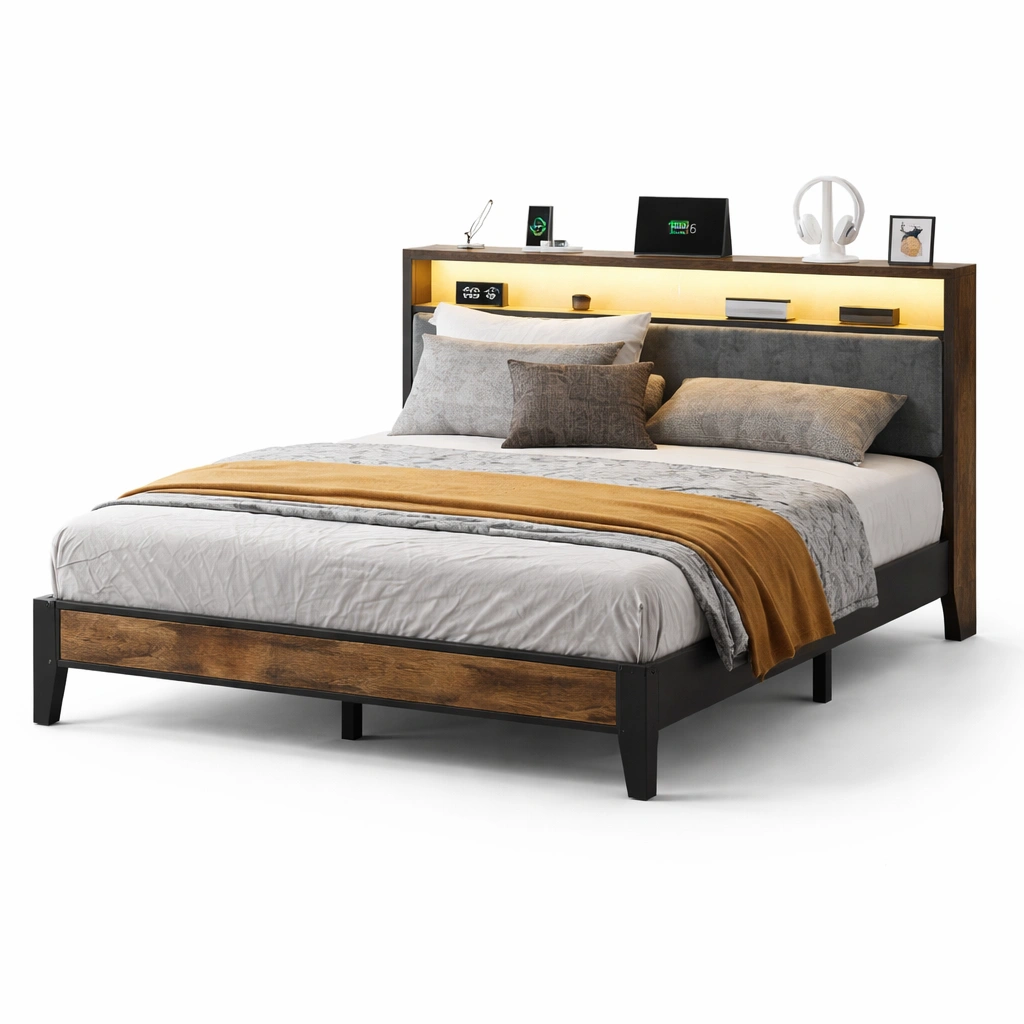 Mueble de lavabo madera blanca y natural-dwellimo