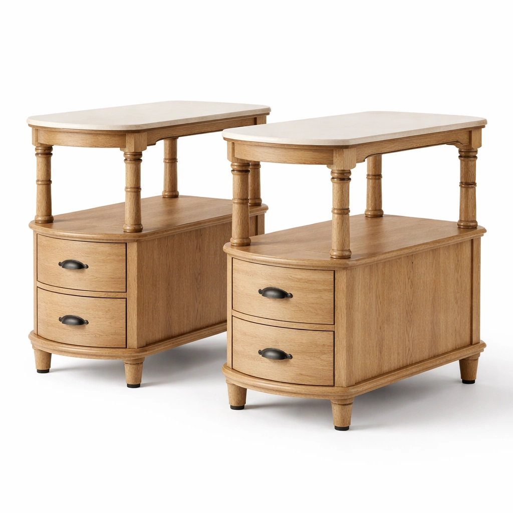 Mesita auxiliar con dos cajones-dwellimo