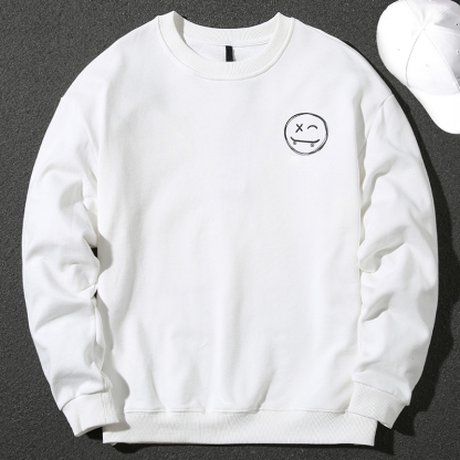 Round neck pullover printed sweatshirt