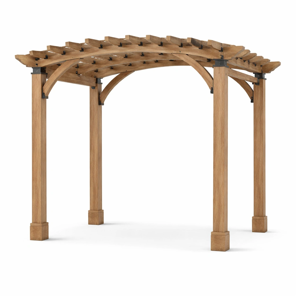 Pergola Holz Kiefer Braun 300x300x220 cm-FURNIFANTASIA