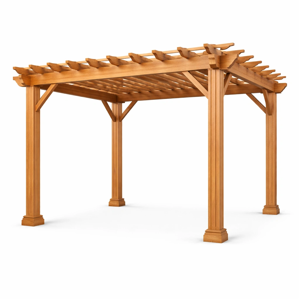Pergola Holz Braun 3x3x2.3 m-FURNIFANTASIA