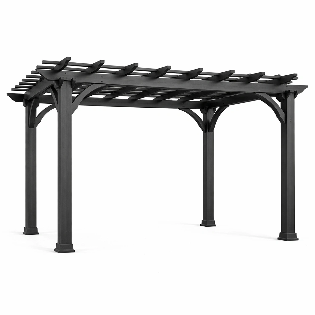 Pergola Aluminium Schwarz 300x300x250 cm-FURNIFANTASIA