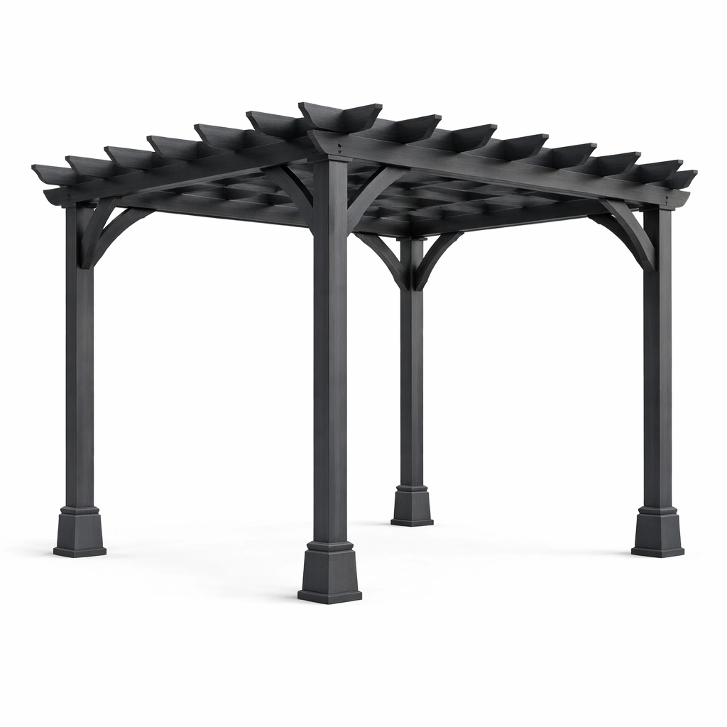 Pergola Metall Anthrazit 300x300x230 cm-FURNIFANTASIA