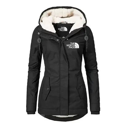 2024 TNF Manteau long en polaire pour femme avec capuche