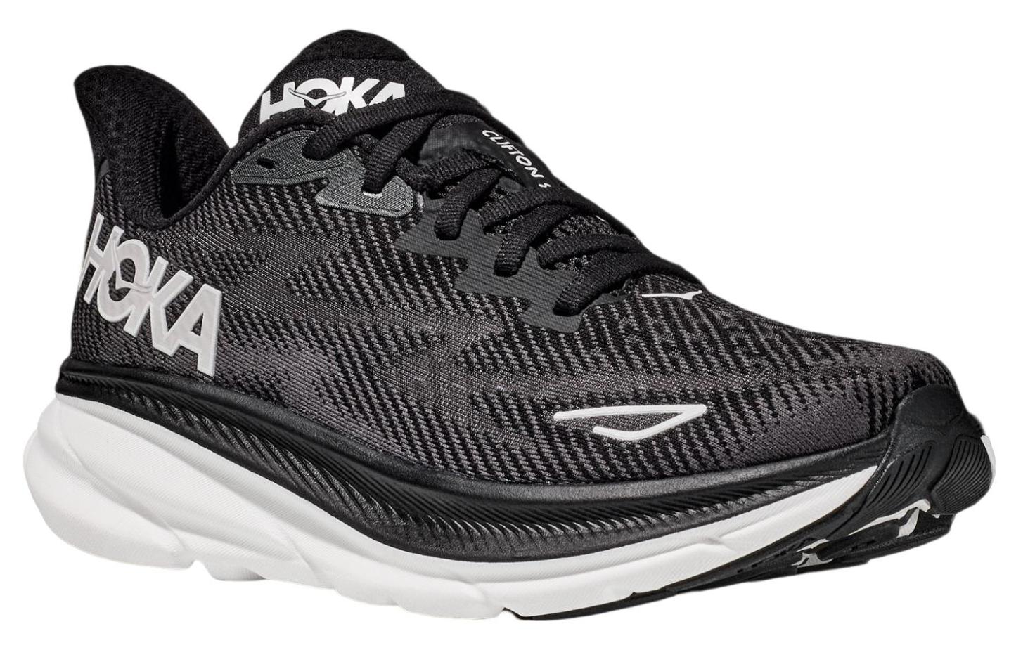 hoka ONE ONE Clifton 9 2E Wide 'Black White' 1132210-BWHT