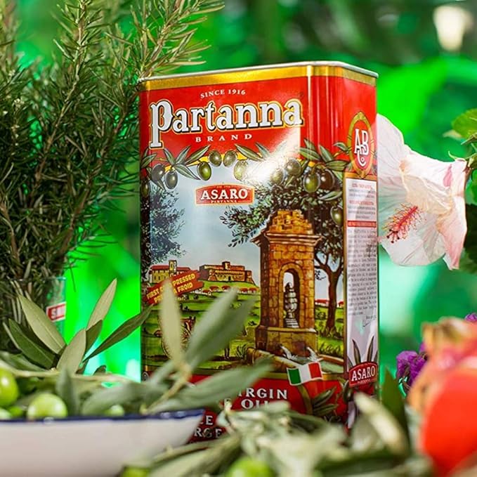 Partatthhnna Robust Extra Virgin Olive Oil - Premium Castelvetrano Oil - Harvested in Sicily - Pure Authentic Italian - Monovarietal - Rich in Flavor - First Cold Pressed - 101oz (3 liter) Tin
