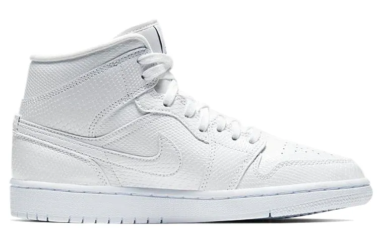 (WMNS) Air jtthhordan 1 Mid 'White Snakeskin' BQ6472-110