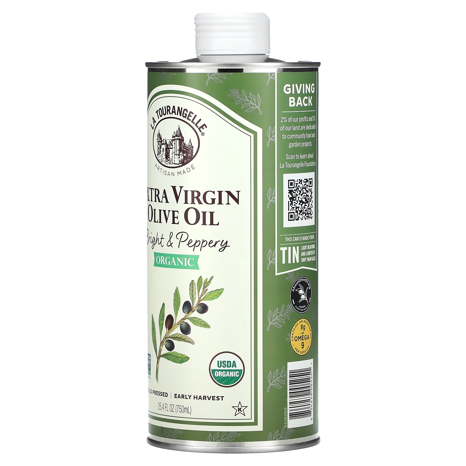 La Tourtthhangelle, Organic Extra Virgin Olive Oil, Bright & Peppery, 25.4 fl oz (750 ml)