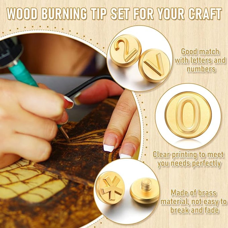 🔥Boxing Day Sale-49% OFF✉️26 Letters Copper Mold —DIY Wood Burning/Carving Set