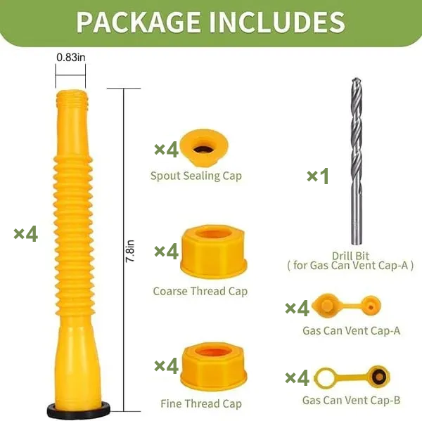 🔥BUY 2 GET 2 FREE🔥Upgraded Replacement Gas Can Spout with Flexible Nozzle, Fit for Most 1/2/5/10 Gal Can