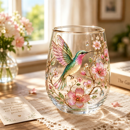 🌸 Édition Limitée 2026 · Tasse en verre Jardin Colibri☀️☕