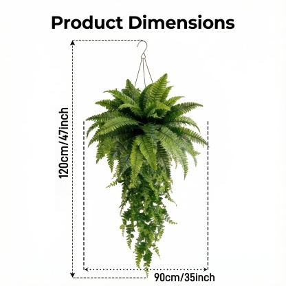 Large Artificial Boston Fern Feel Real Hanging Plants