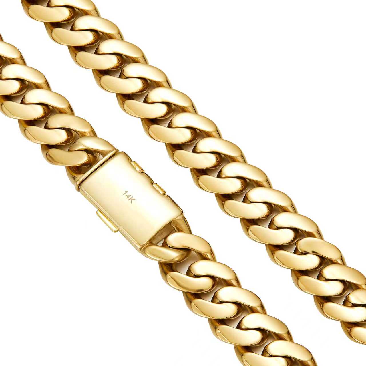 Men's Gold Cuban Link Chain & Bracelet Set – Premium Hip Hop Jewelry for Men