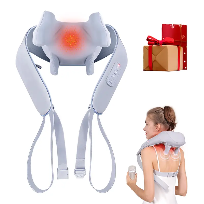 Cordless Neck and Shoulder Massager with Heat – 6D Deep Kneading Electric Massage Pillow for Neck, Back, Legs, and Full Body Relaxation – Perfect for Home, Office and Car. Gifts for Mom, Friends and Wife Birthday Gift