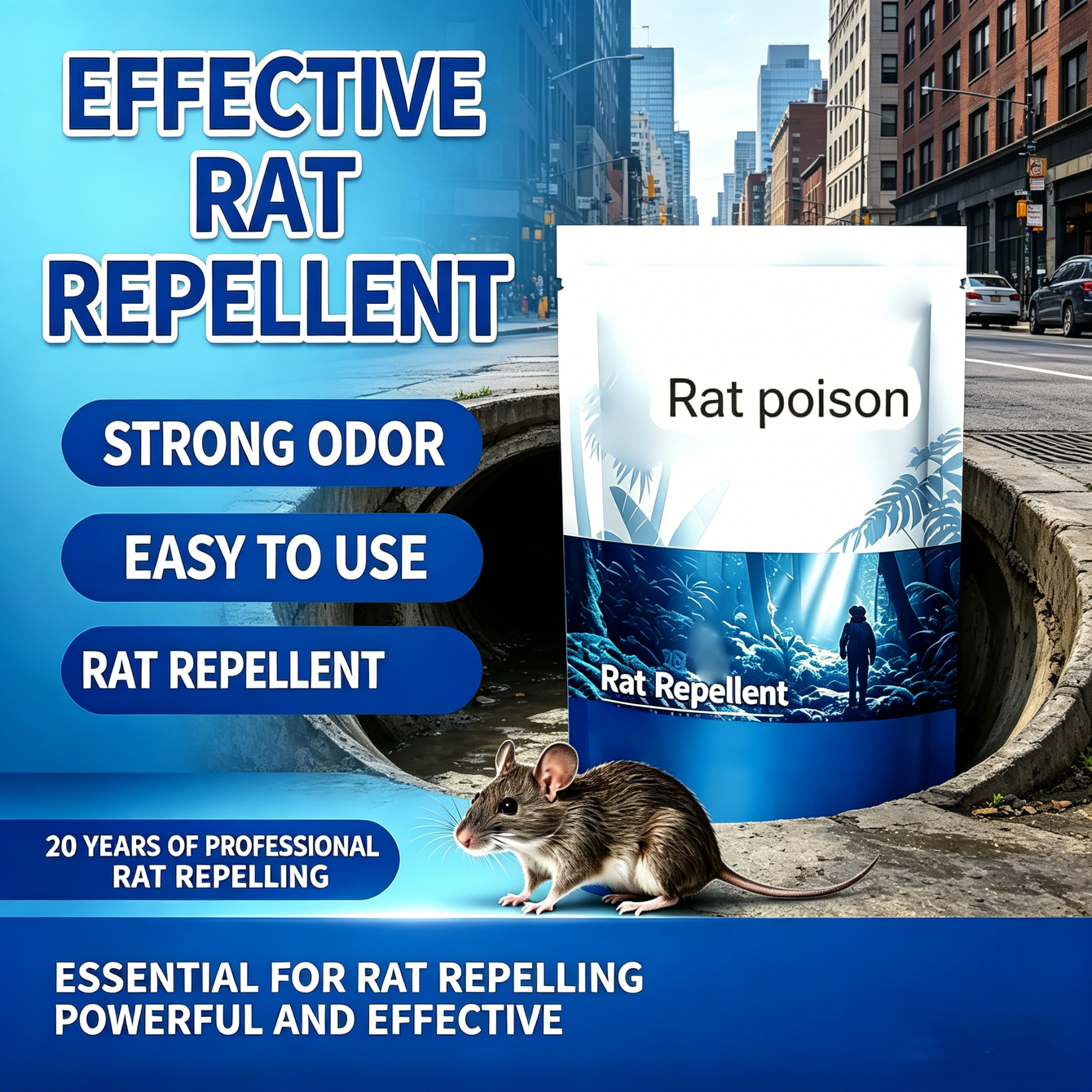 Effective Rat Repellent Pills | Pet & Kid Safe Rodent Repellent for Indoor & Outdoor Use | Long-Lasting Waterproof Mouse Deterrent for Home, Yard, Lawn, Garage
