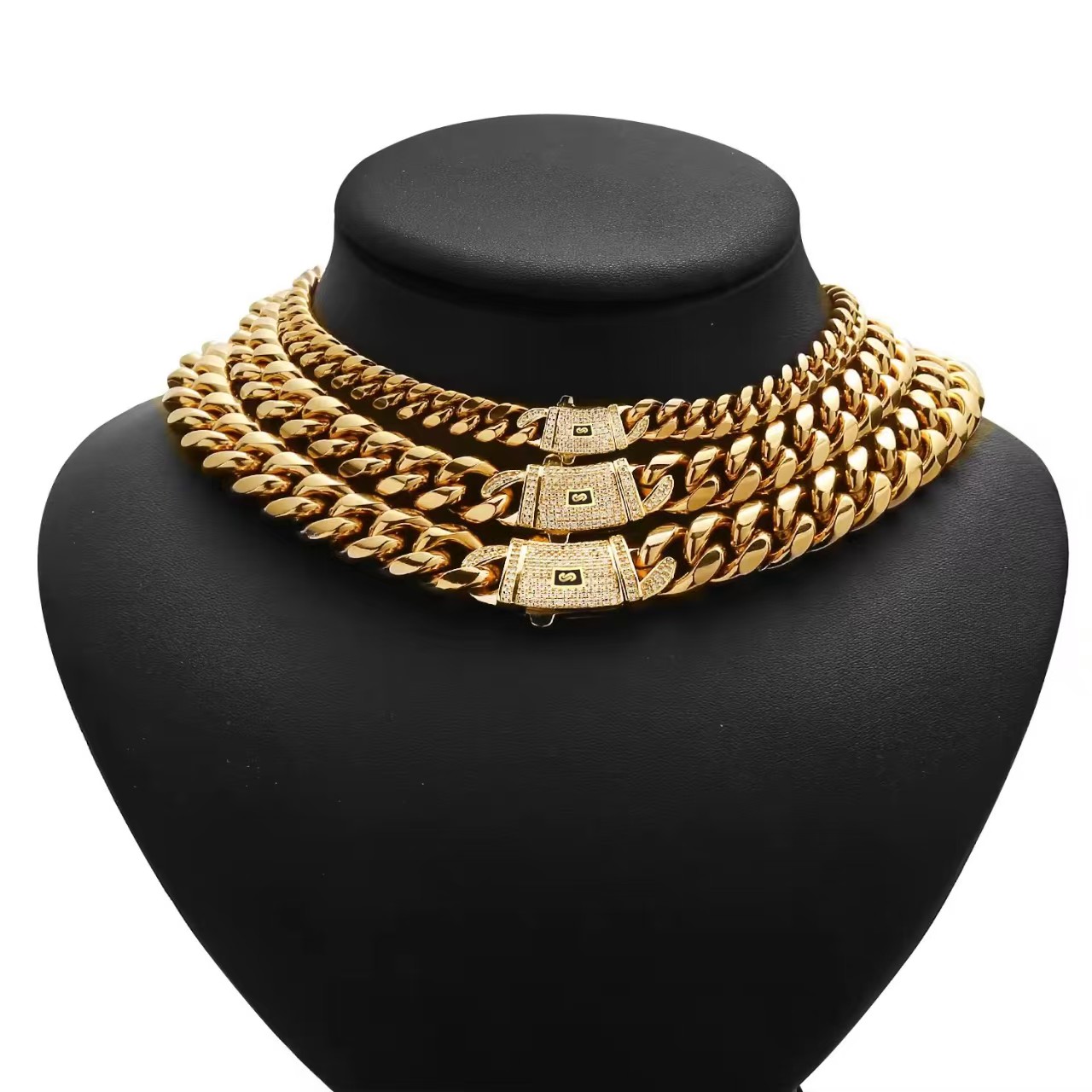 Classic Cuban Link Chain Necklace – Premium 18K Gold Plated Hip Hop Jewelry