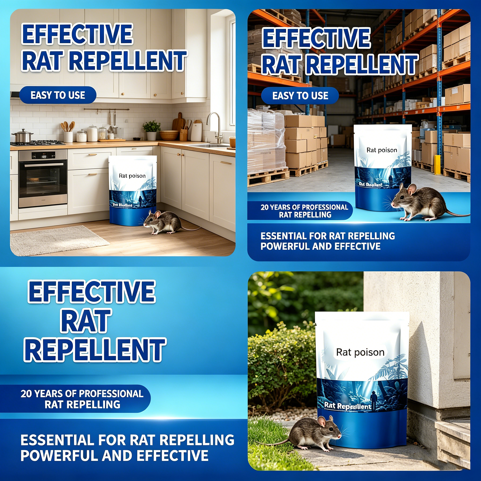 Effective Rat Repellent Pills | Pet & Kid Safe Rodent Repellent for Indoor & Outdoor Use | Long-Lasting Waterproof Mouse Deterrent for Home, Yard, Lawn, Garage