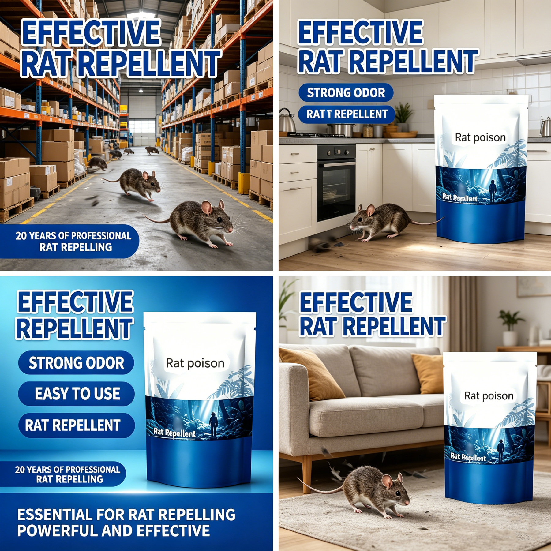 Effective Rat Repellent Pills | Pet & Kid Safe Rodent Repellent for Indoor & Outdoor Use | Long-Lasting Waterproof Mouse Deterrent for Home, Yard, Lawn, Garage